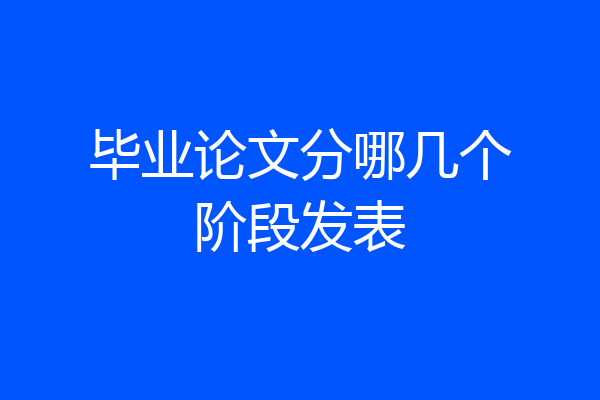 毕业论文分哪几个阶段发表