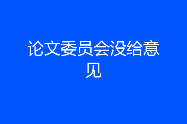 论文委员会没给意见