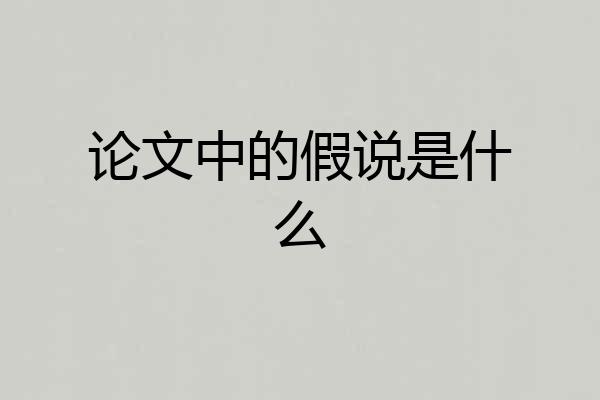 论文中的假说是什么