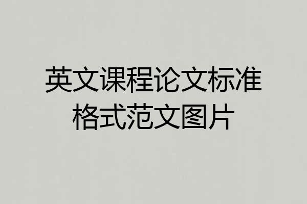 英文课程论文标准格式范文图片