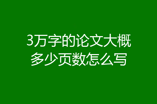3万字的论文大概多少页数怎么写
