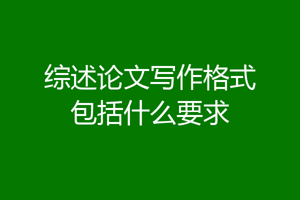 综述论文写作格式包括什么要求