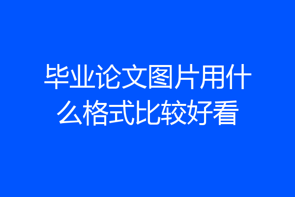 毕业论文图片用什么格式比较好看