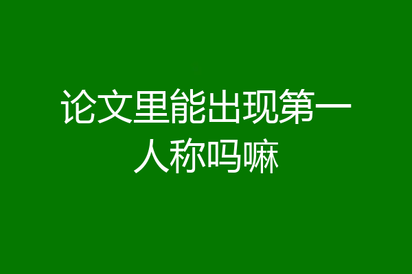 论文里能出现第一人称吗嘛