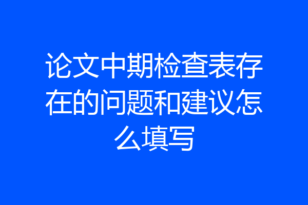 论文中期检查表存在的问题和建议怎么填写