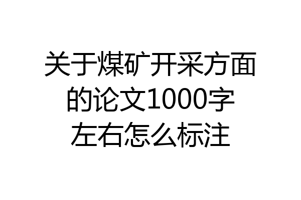 关于煤矿开采方面的论文1000字左右怎么标注
