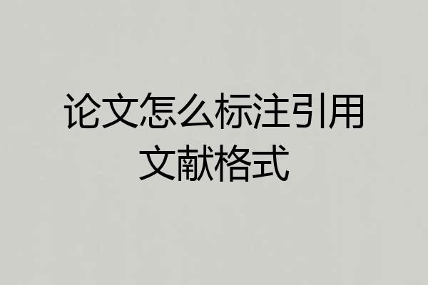 论文怎么标注引用文献格式