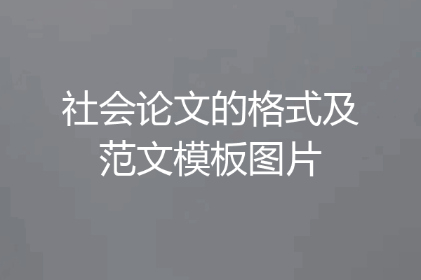 社会论文的格式及范文模板图片