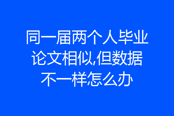 同一届两个人毕业论文相似,但数据不一样怎么办