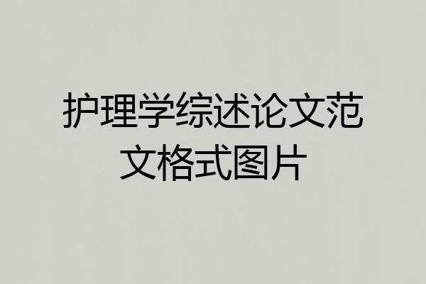 护理学综述论文范文格式图片