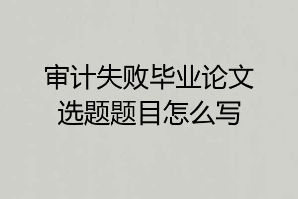 审计失败毕业论文选题题目怎么写