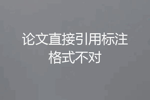 论文直接引用标注格式不对
