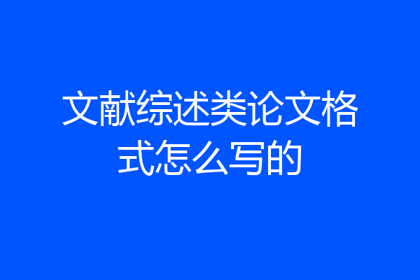 文献综述类论文格式怎么写的