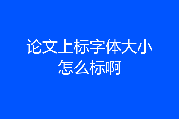 论文上标字体大小怎么标啊