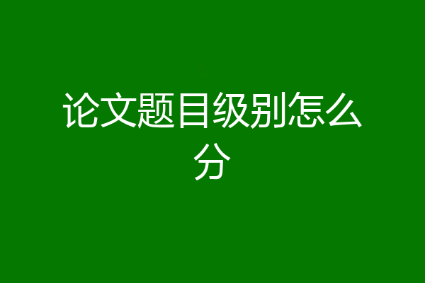 论文题目级别怎么分