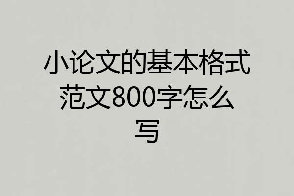 小论文的基本格式范文800字怎么写