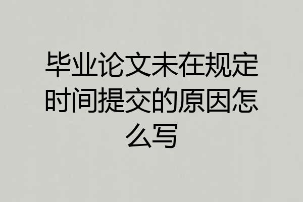 毕业论文未在规定时间提交的原因怎么写