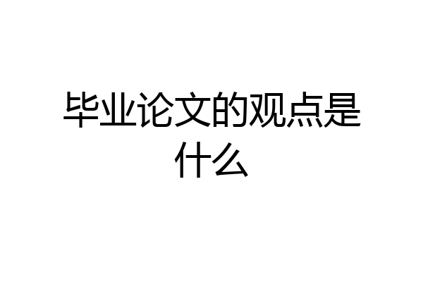毕业论文的观点是什么