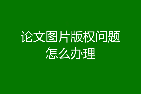 论文图片版权问题怎么办理