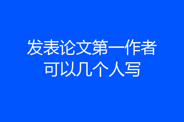 发表论文第一作者可以几个人写