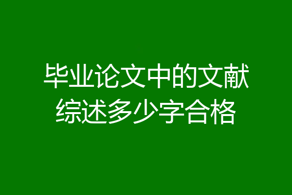 毕业论文中的文献综述多少字合格