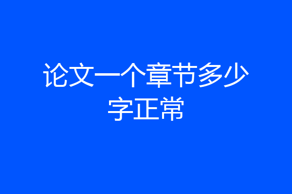 论文一个章节多少字正常