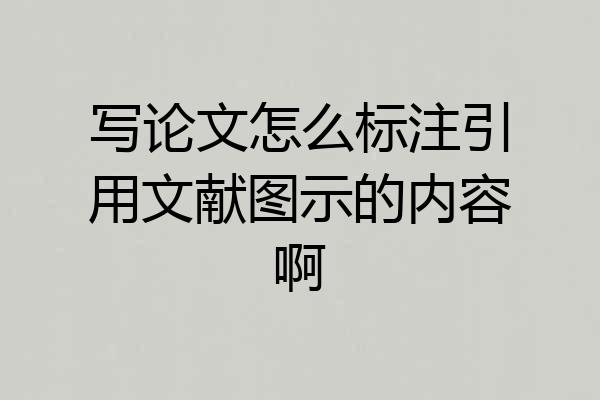 写论文怎么标注引用文献图示的内容啊