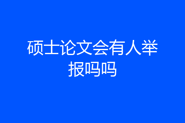 硕士论文会有人举报吗吗