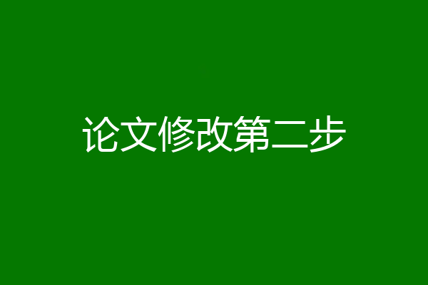 论文修改第二步