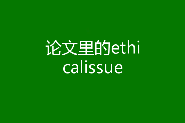 论文里的ethicalissue