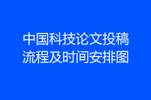 中国科技论文投稿流程及时间安排图