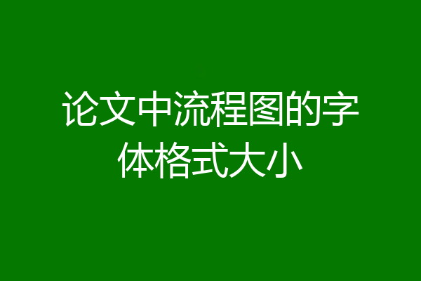论文中流程图的字体格式大小
