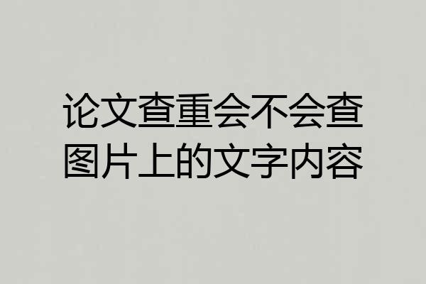 论文查重会不会查图片上的文字内容