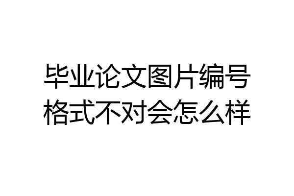 毕业论文图片编号格式不对会怎么样