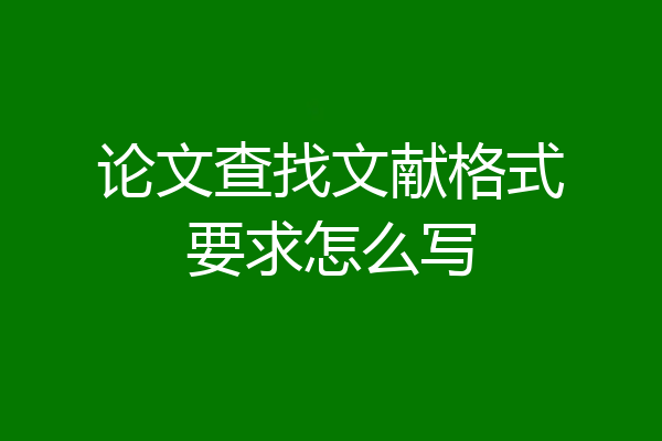 论文查找文献格式要求怎么写