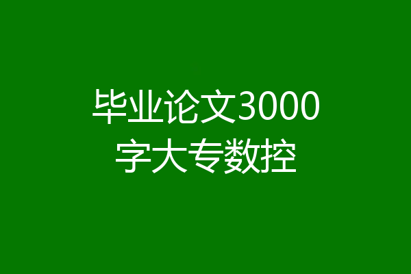 毕业论文3000字大专数控