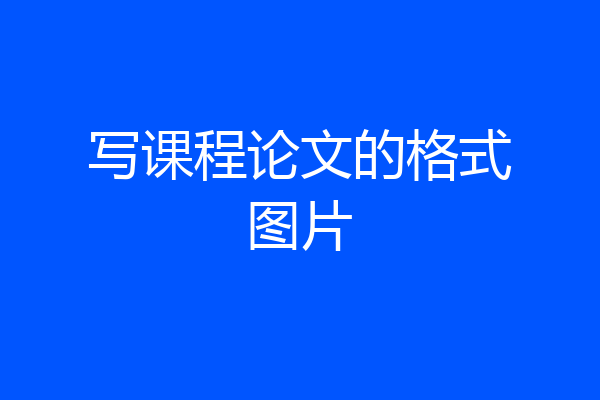 写课程论文的格式图片