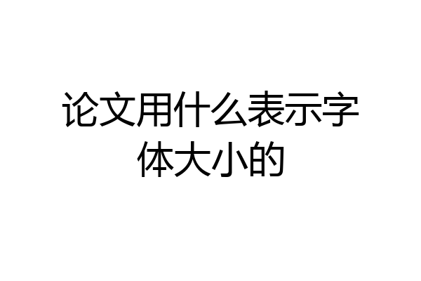 论文用什么表示字体大小的