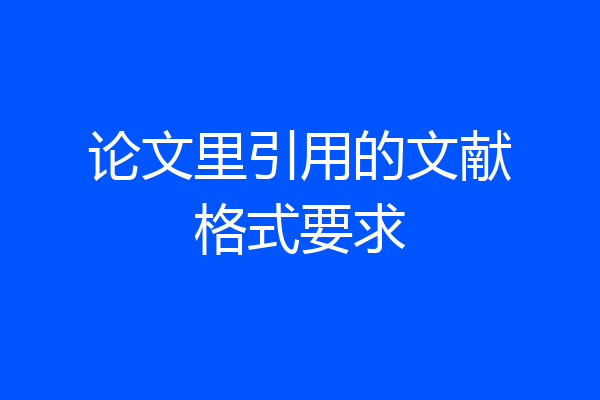 论文里引用的文献格式要求