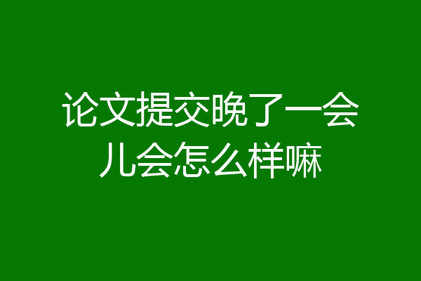 论文提交晚了一会儿会怎么样嘛