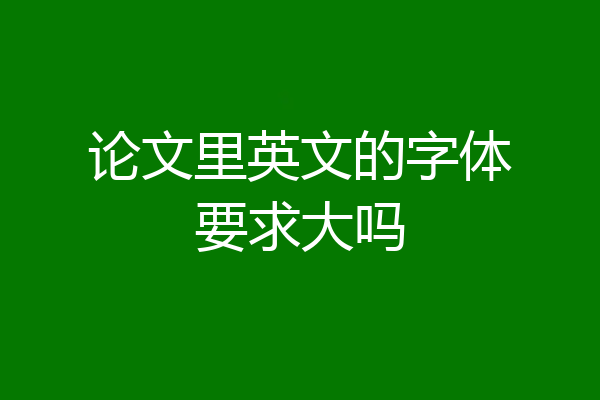 论文里英文的字体要求大吗