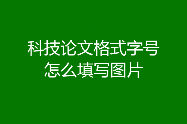 科技论文格式字号怎么填写图片