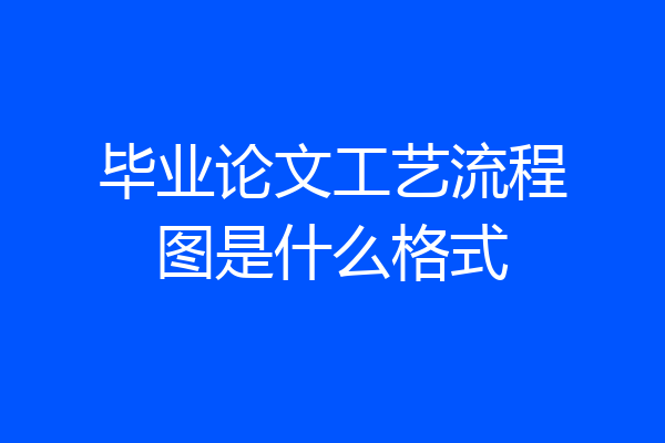 毕业论文工艺流程图是什么格式