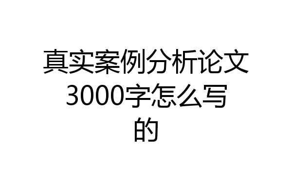 真实案例分析论文3000字怎么写的