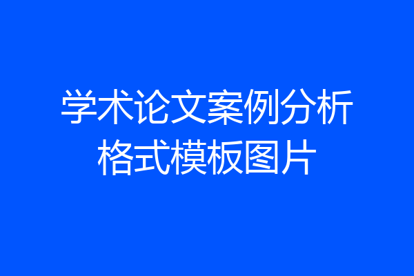 学术论文案例分析格式模板图片
