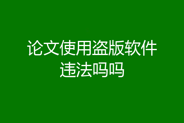 论文使用盗版软件违法吗吗