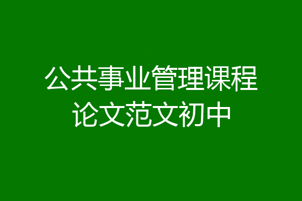 公共事业管理课程论文范文初中