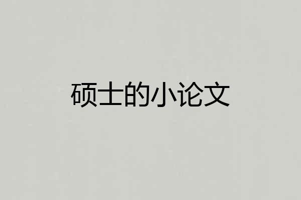 硕士的小论文