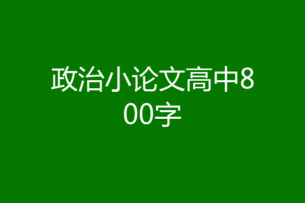 政治小论文高中800字