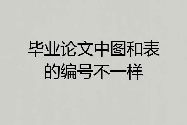 毕业论文中图和表的编号不一样